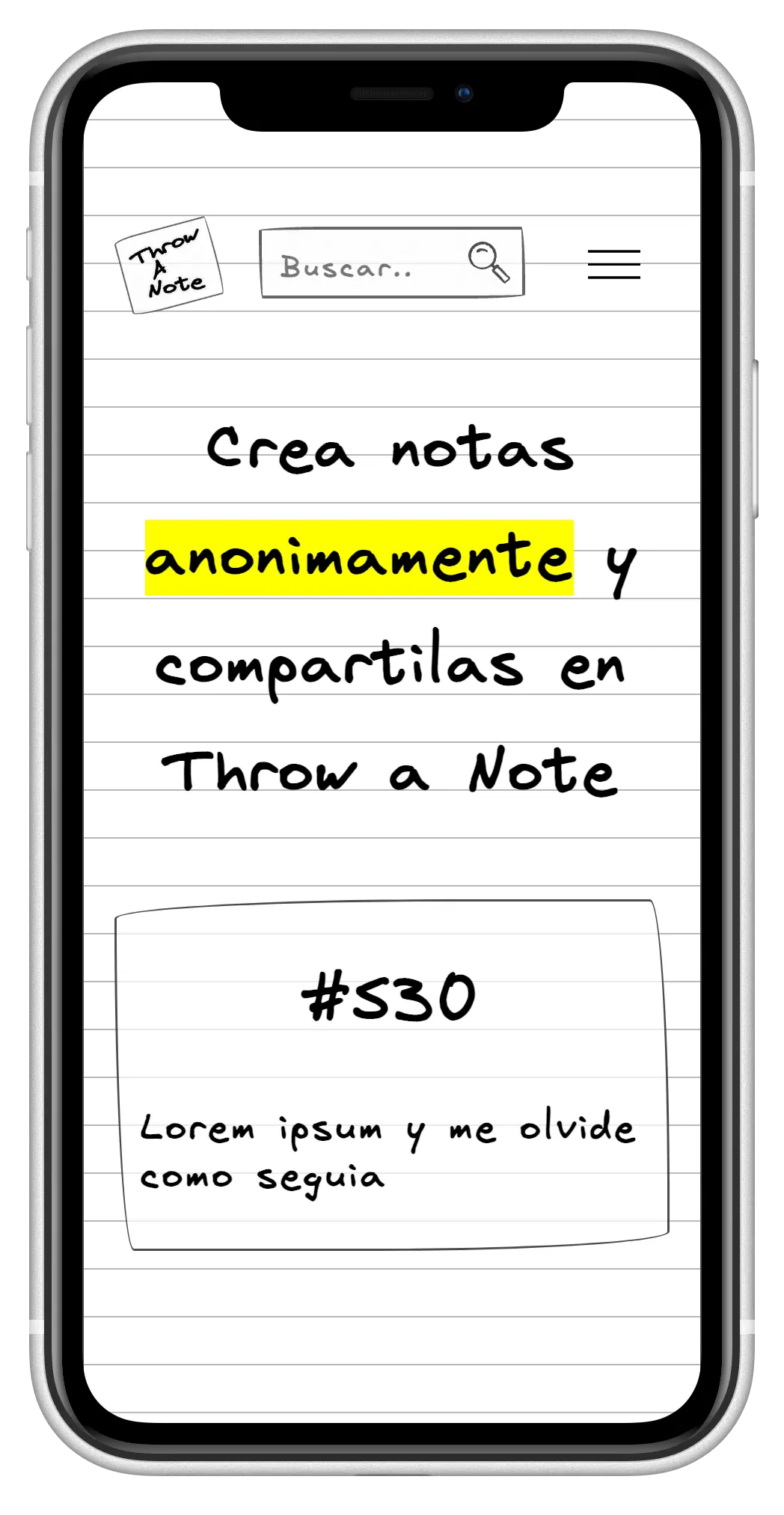 Throw A Note Mobile Preview